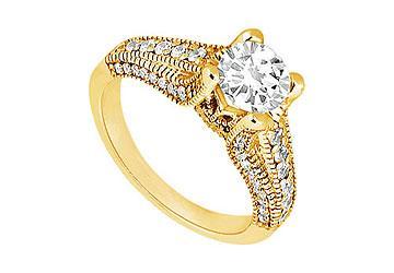 Elite Jewelry 6304016 Diamond Engagement Ring- 14K Yellow Gold- 1.00 CT Diamonds- Ring Size 10.0