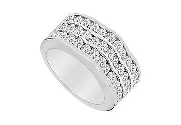 Elite Jewelry 6306876 Diamond Ring- 14K White Gold- 2.00 CT Diamonds- Ring Size 5.5