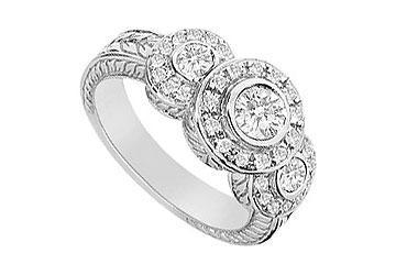 Elite Jewelry 6306886 Diamond Ring 14K White Gold 0.75 CT Diamonds Ring Size 4.0