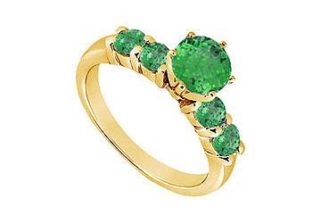 Elite Jewelry 6309035 Emerald Ring 14K Yellow Gold 0.75 CT TGW Ring Size 4.0
