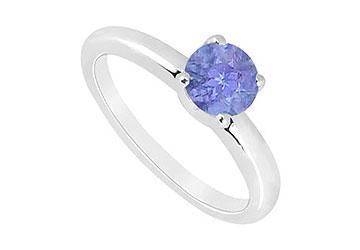 Fine Jewelry Vault 6311128 Tanzanite Ring 14K White Gold 1.00 CT TGW Ring Size 10.0