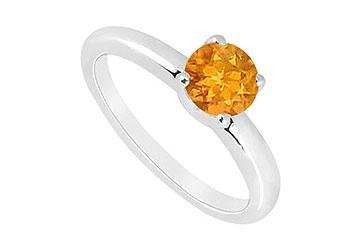 Elite Jewelry 6311574 Citrine Ring 14K White Gold 1.00 CT TGW Ring Size 5.5
