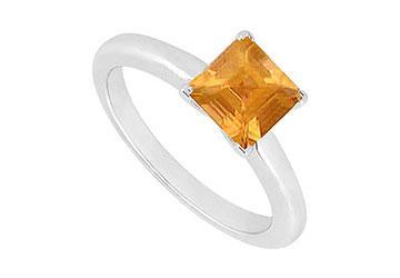 Elite Jewelry 6312248 Citrine Ring 14K White Gold 0.75 CT TGW Ring Size 4.5