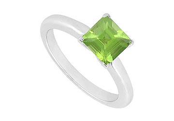 Elite Jewelry 6312283 Peridot Ring 14K White Gold 0.75 CT TGW Ring Size 9.0