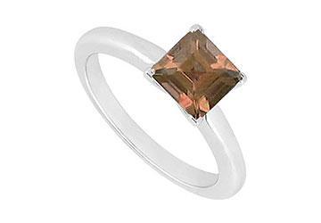 Elite Jewelry 6312406 Smoky Topaz Ring 14K White Gold 0.75 CT TGW Ring Size 5.5