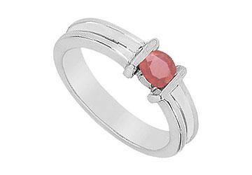 Elite Jewelry 6315233 Channelset Ruby Ring 14K White Gold 0.25 CT TGW Ring Size 9.0