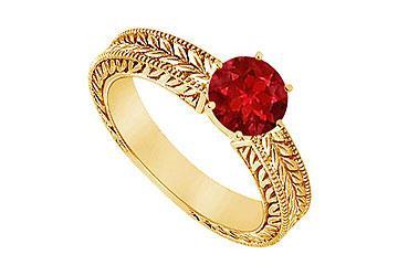 Elite Jewelry 6318955 Ruby Ring 14K Yellow Gold 0.50 CT TGW Ring Size 4.5