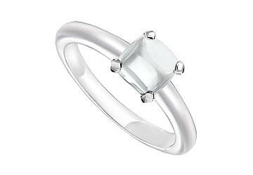 Elite Jewelry 7512171 White Chalcedony Ring 14K White Gold 5.00 CT TGW Ring Size 10.0