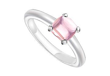 Elite Jewelry 7512206 Pink Chalcedony Ring 14K White Gold 5.00 CT TGW Ring Size 8.0