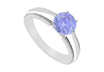 Elite Jewelry 7515219 Tanzanite Ring 14K White Gold 1.00 CT TGW Ring Size 7.0