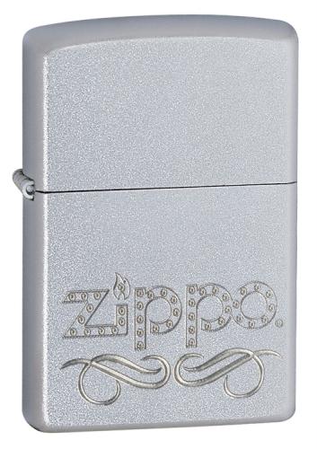 Zippo Scroll Satin Chrome Zippo Lighter