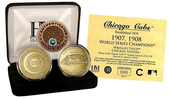 Highland Mint CC3SETK Chicago Cubs 24kt Gold and Infield Dirt 3 Coin