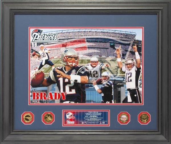 Highland Mint PHOTO2456K Tom Brady NFL Greats Special Edition 24KT Gold Coin Photo Mint