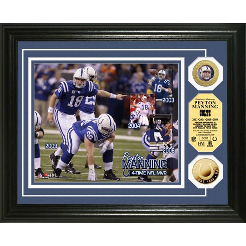 Highland Mint PHOTO2659K Peyton Manning 4Time MVP 24KT Gold Coin Photo Mint