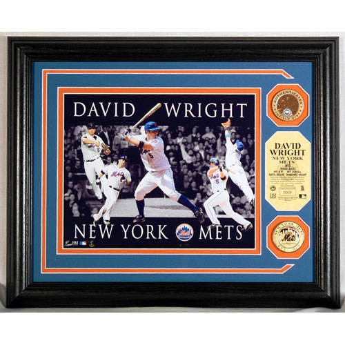 Highland Mint GAME792K David Wright Dominance Photo Mint with 24kt Gold Coin and Authentic Infield Dirt Coin
