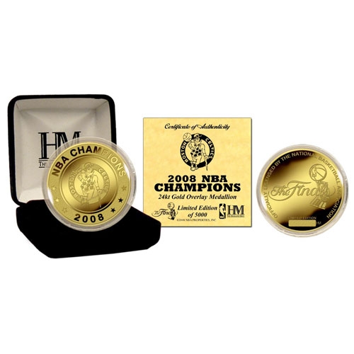 Highland Mint NBA08BCCGK Boston Celtics 24KT Gold 2008 NBA Champions Coin