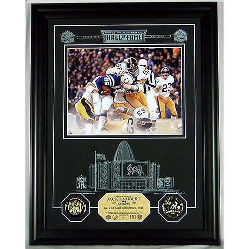 Highland Mint 12-NFLHOF-JLEGPK Jack Lambert HOF Archival Etched Glass Photomint