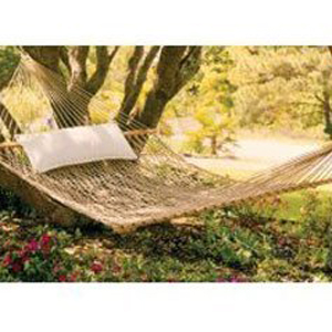Castaway Hammocks PC14PTCW Deluxe Polyester Taupe Rope Hammock