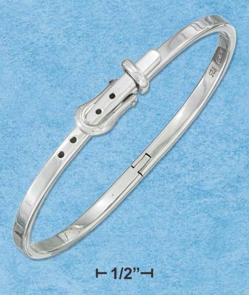 Sterling Silver Belt Buckle Bangle Bracelet