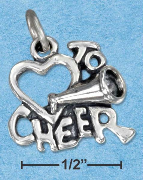 Sterling Silver Heart To Cheer Charm