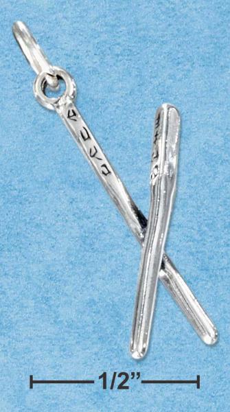 Sterling Silver Three Dimensional Chopsticks Charm