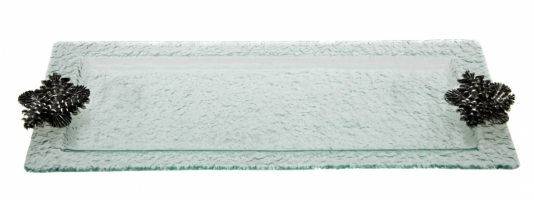 Thirstystone NG005 Glass Rectangular Tray - Pine Cone