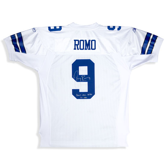 Upper Deck 69323 Tony Romo Autographed Dallas Cowboys White Jersey Inscribed Team Record 36 Tds Uda