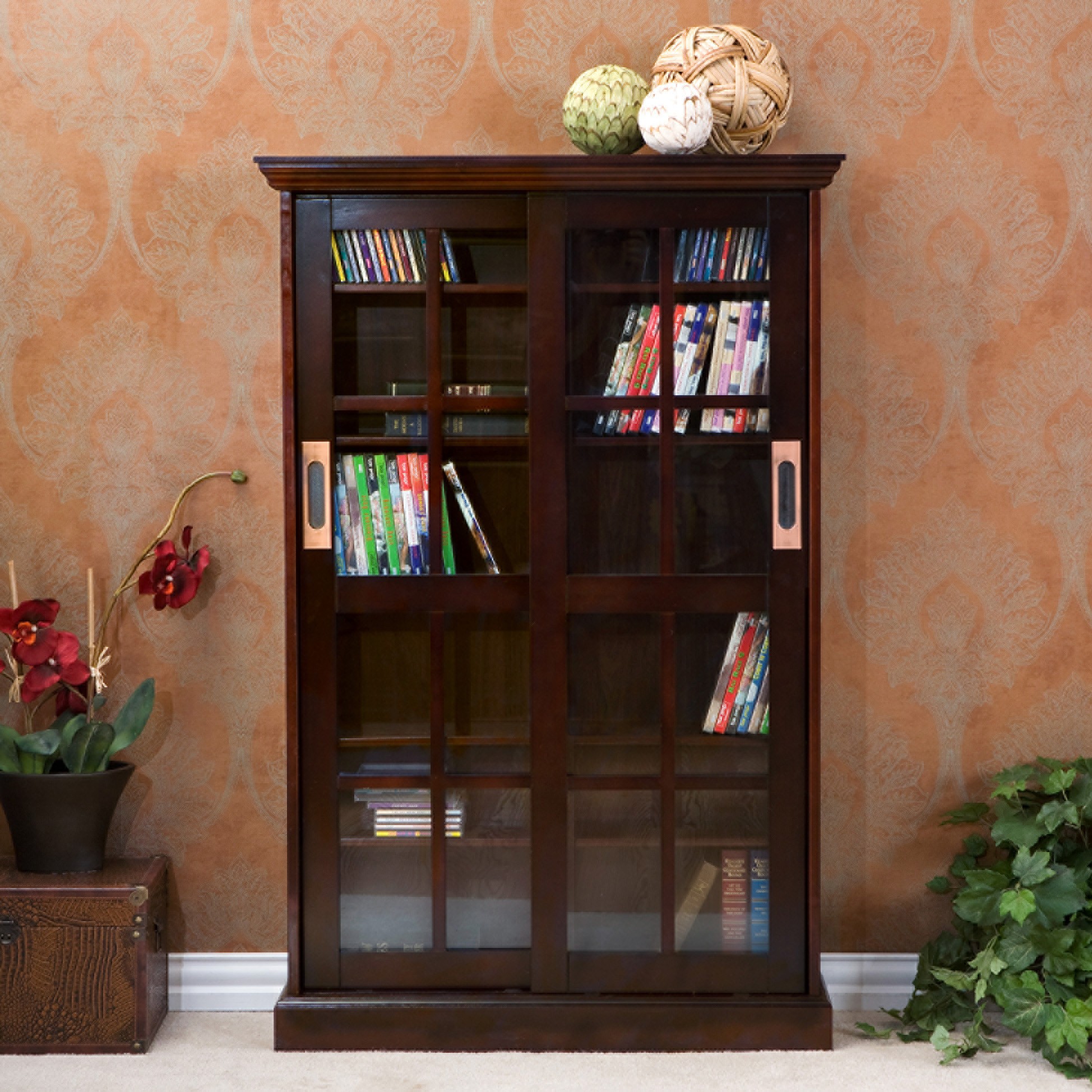 Southern Enterprises MS1071T Sliding Door Media Cabinet Espresso