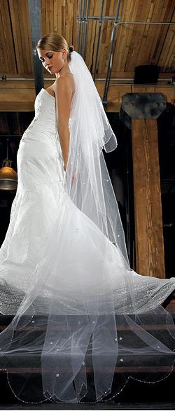 Weddingstar 8966 2Tier White Standard Tulle Veil Floor Length