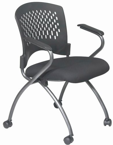 Office Star 84330 Deluxe Folding Chair With Plastic Back