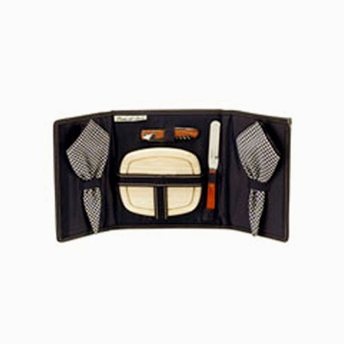 Picnic At Ascot 114Blk-L London Wine and Cheese Set- Black-Plaid