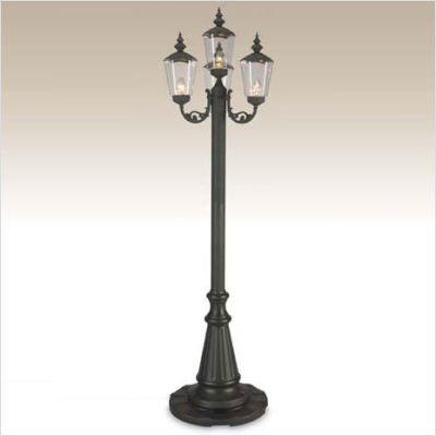 00440 Cambridge Park Style Four Light Plug-in Outdoor Post Lantern - Black