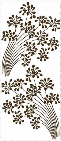 RoomMates RMK1345SLG Flocked Floral Peel And Stick Wall Appliques