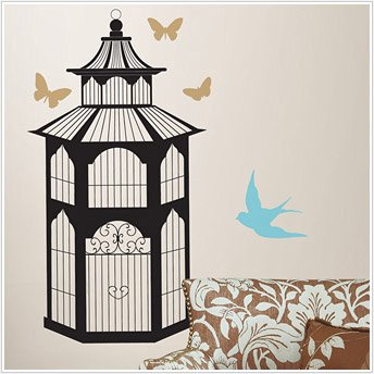 RoomMates RMK1346GM Birdcage Peel And Stick Wall Appliques