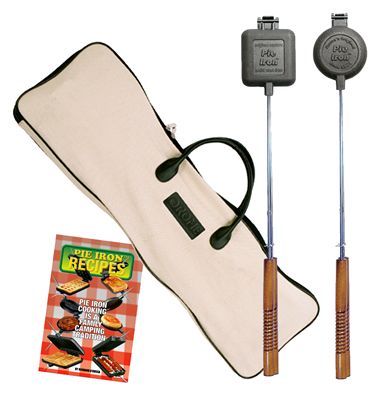 Rome Industries CS1A Camping Pie Iron Set With Storage Bag And Recipe Book