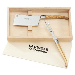 Scip Sf20ei Laguiole Cheese Knife and Fork Set by SCIP