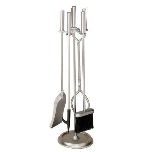Adams Fireplace X830856 5 Piece Toolset  Brushed Steel