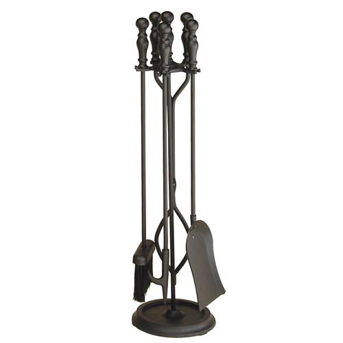 Adams Fireplace X830942 5 Piece Toolset with Ball Handle  Black