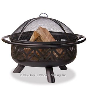 Endless Summer Wad1009sp Oil Rubbed Bronze Outdoor Firebowl With Geometric Design