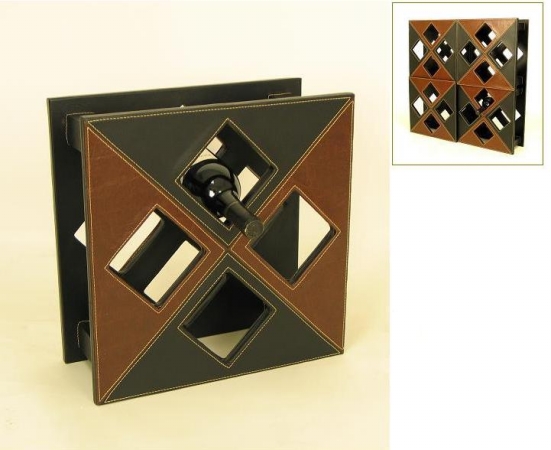 Wayborn Furniture 7202 Leather Box Wine Holder