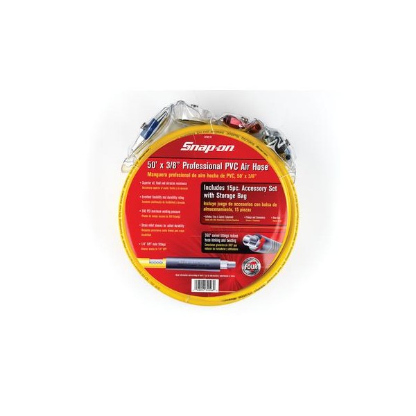 Alltrade Tools 870218 Snap on .38 inch by 50 feet PVC Air Hose With 15 Piece Acc
