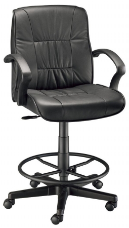 Ch777-90dh Art Director Executive Leather Drafting Chair - Black