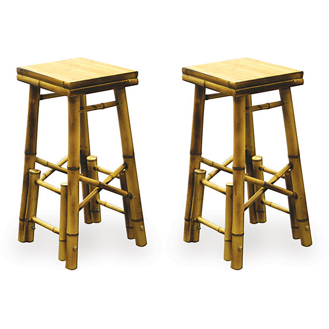 Homestyle BABBS2 2 Pieces Bamboo Bar Stools