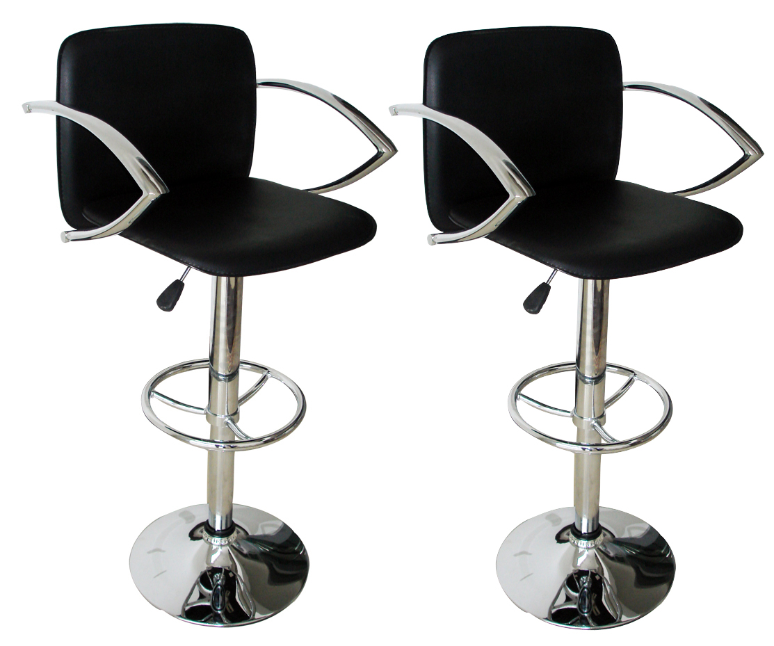 Homestyle BS1061BSET 2 Each 30 Inch Black Padded Barstool With Back