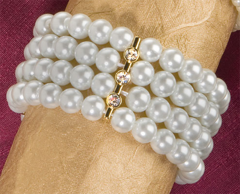 56-2234/gol Pearls Bracelet With Stone And Gold Bar