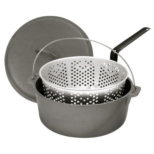7460 Bayou Classic 8.5 Quart Dutch Oven And Lid With Perforated Lid And Aluminum Basket