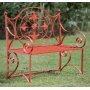 CBK 21453 Bench Grill Design In Back Scrolled Arms Slats Seat Kd red Iron