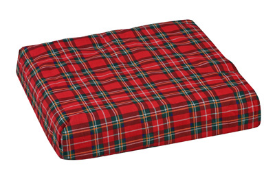 552-8004-9910 Convoluted Foam Chair Pad With Plaid Cover - 16 X 18 X 4