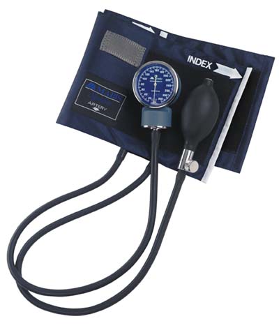 01-100-011 Signature Aneroid Sphygmomanometer - Blue Nylon Cuff - Adult