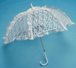 Franco American Novelty Victorian Lace Parasol - White